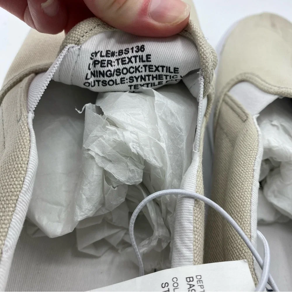 J Crew Sneakers Mens 12 M Canvas Slip On Shoes in Stone Casual Lounger Every day